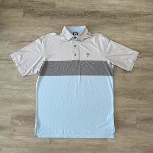 Footjoy FJ Mens Performance Golf Short Sleeve Polo Shirt 1928 Striped Size L